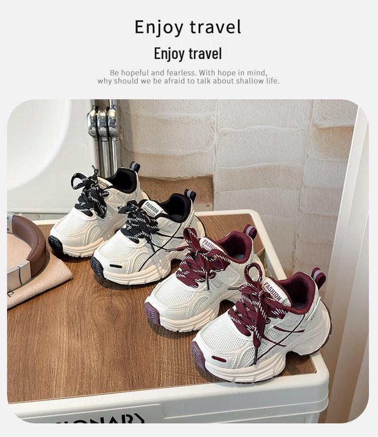 Модные детские кроссовки в корейском стиле, весна 2026: Легкие, удобные спортивные кроссовки для бега для мальчиков и девочек.