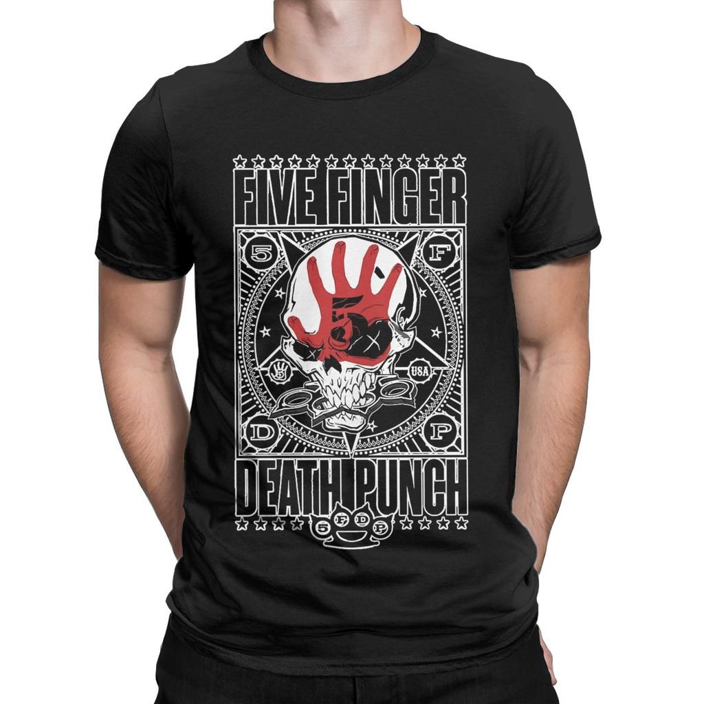 Five Finger Death Punch 5FDP Мужская футболка Винтажные футболки Короткий рукав Круглый вырез Футболки Хлопок Идея для подарка Топы