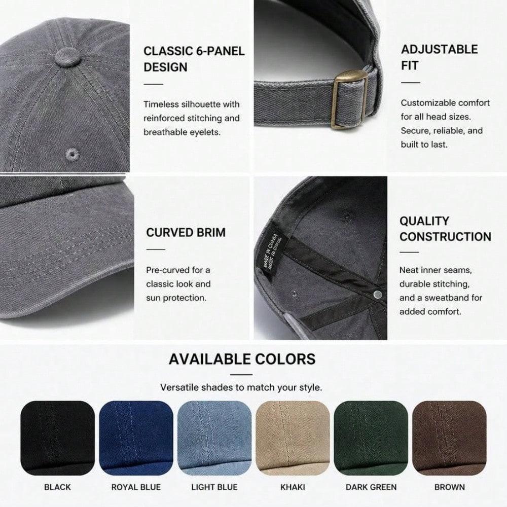 [Unisex Baseball Cap] Funcle Print Adjustable Hat Breathable Soft Fabric Casual Vintage Daily Wear Gift For Uncle
