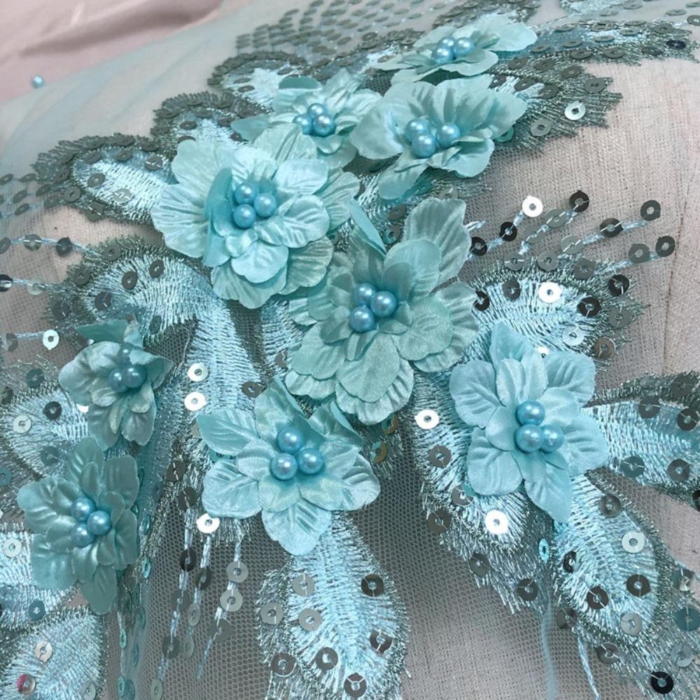 Bead Phoenix Tail Flower Flower Mesh 3D Embroidery Patches New Clothing Sew Patches Clothes