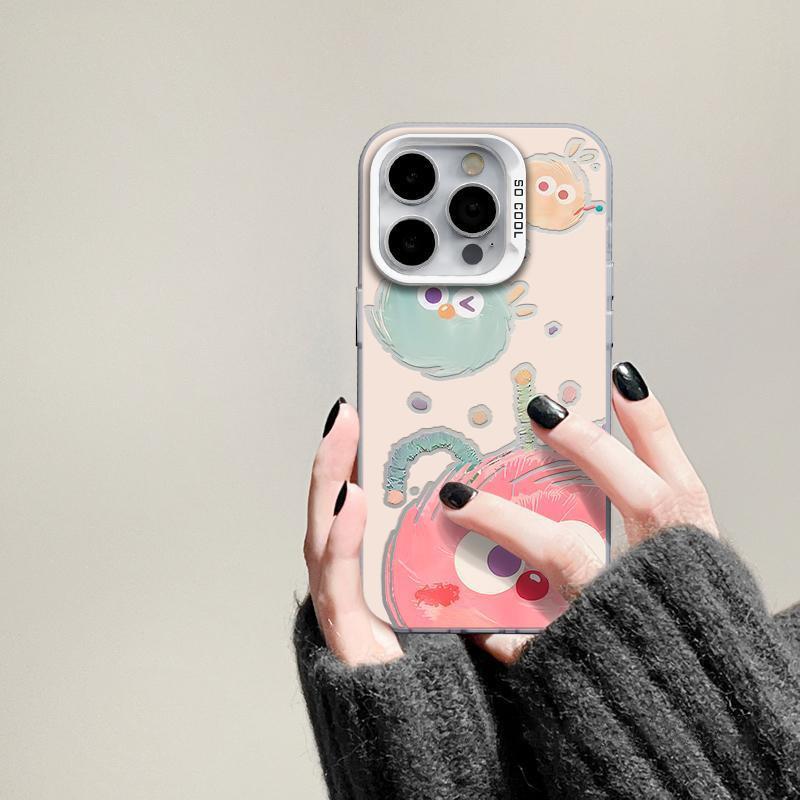 Cartoon Coal Ball iPhone 16 Pro Max Phone Case 15 Pro New 17 Color Silver MD Premium Color Block Protective Case