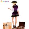Masquerade Costume Adult Female Pirate Noble Purple Performance Costume Phnom Penh Skirt, Pirate Performance Costume