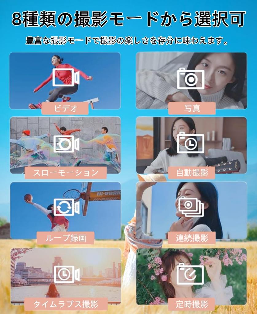 YULINJIA 4K Digital Camera with 3x Optical Zoom, Wi-Fi Transfer, 75MP, 64GB Micro SD Card, Grid Display, Autofocus, LED Light, Webcam, 2.8-inch