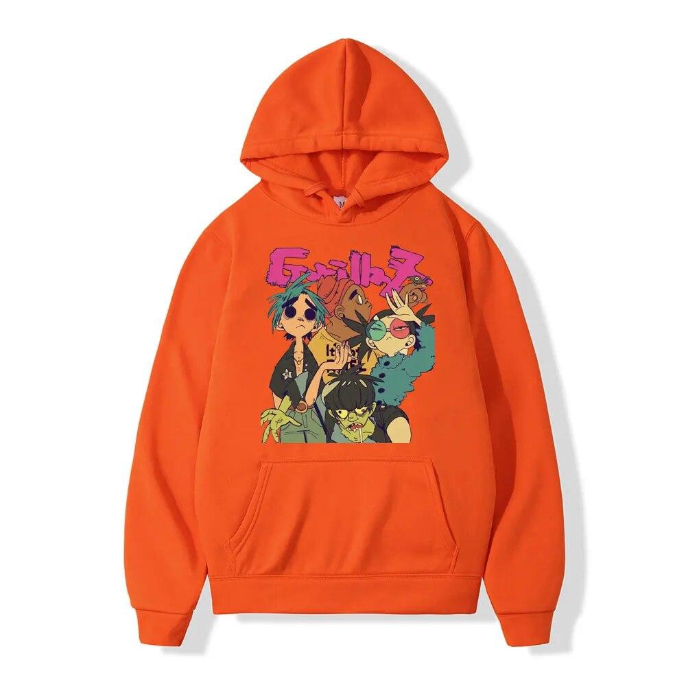 Осень-зима унисекс с капюшоном Gorillaz Band с принтом Толстовка женская мода хип-хоп толстовки с капюшоном Высокое качество толстовки y2k уличная одежда