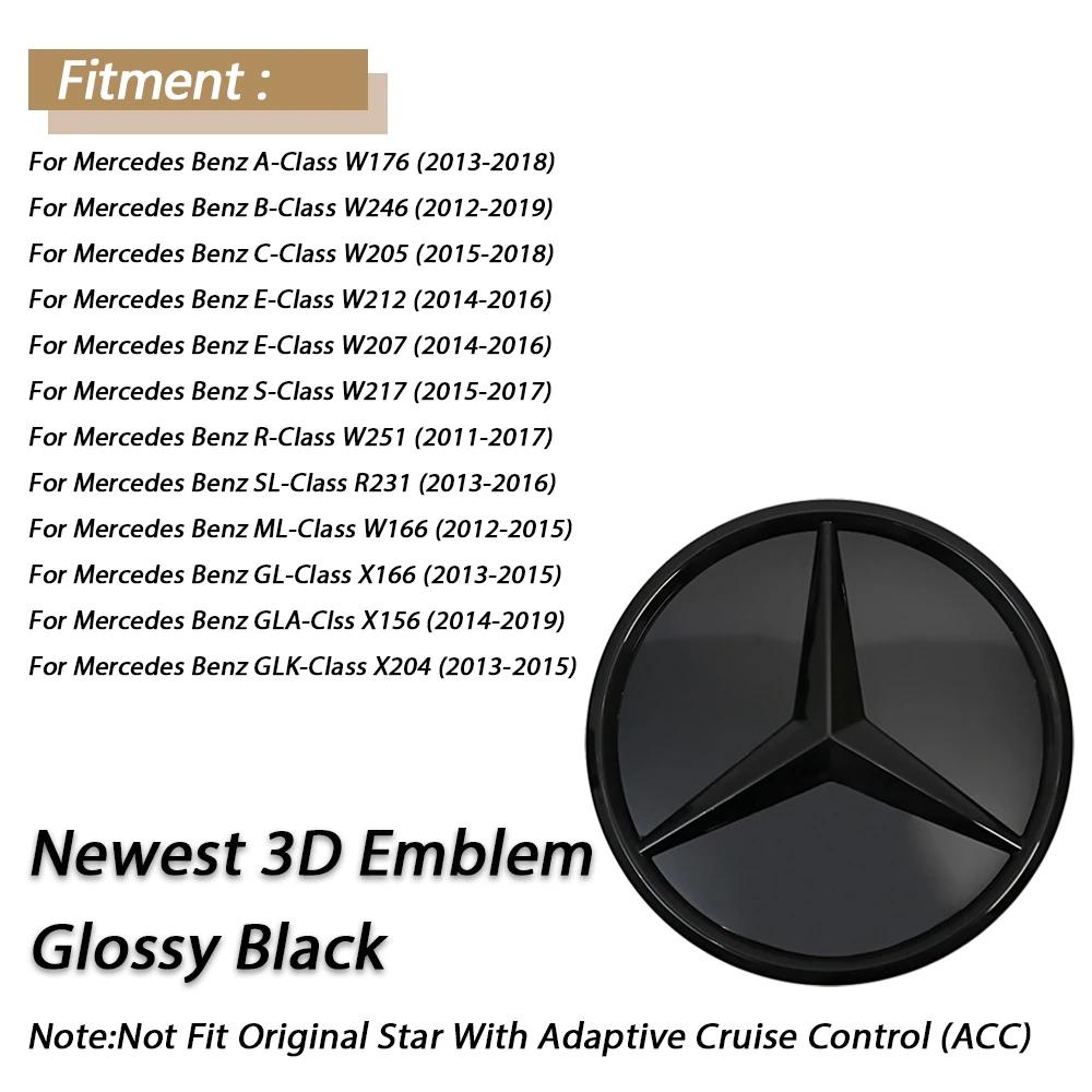 pbfvl2 2025 Hot 3D Mirror Front Grille Emblem For Mercedes Benz A/B/C/E/S/R/ML/SL W176 W246 W205 W212 W207 W217 W251 R231 W166 X166 X15