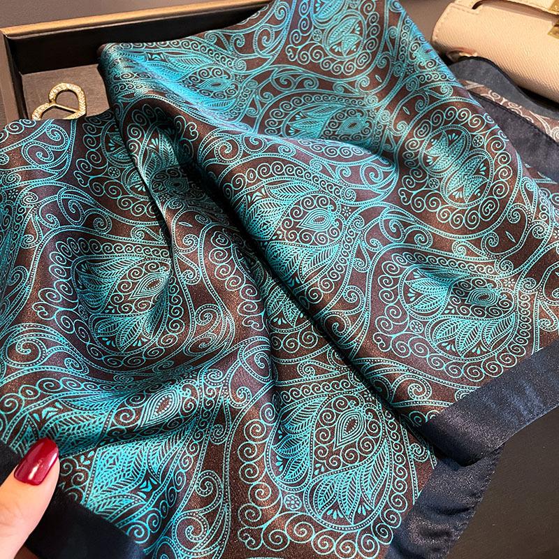 100% шелковый шарф из тутового шелкопряда, модный женский летний маленький шейный платок, повязка для волос, платок, бандана 53*53 см