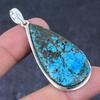 Подвеска ручной работы из стерлингового серебра 925 пробы с натуральной тибетской бирюзой 2,44 дюйма h2T39