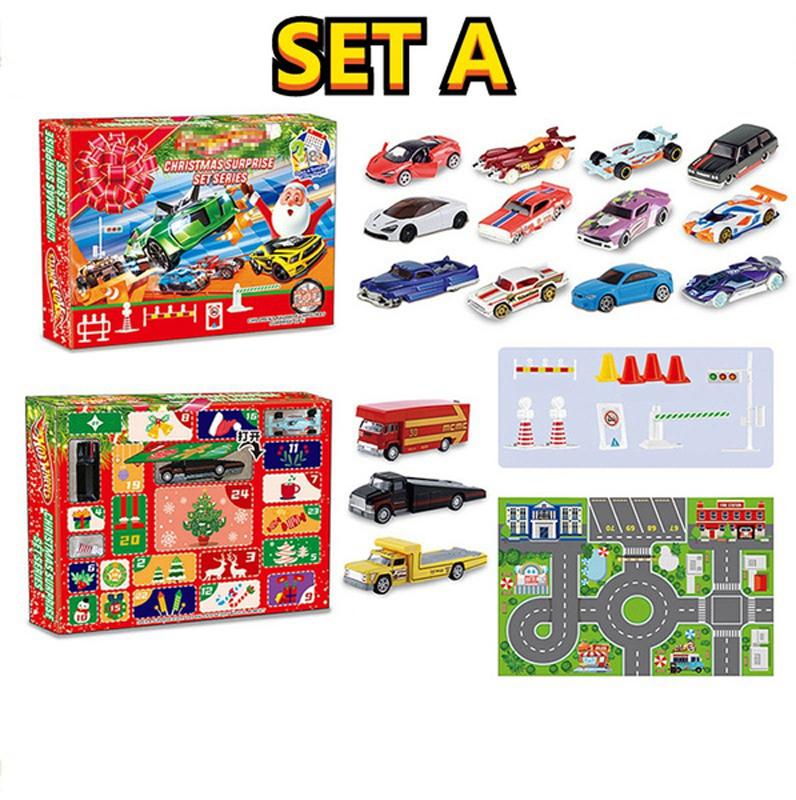 Christmas Calendar Countdown 24 Days Car Toy Set Christmas Advent Calendar Blind Box Toy Gift For Children Navidad Natal Kerst