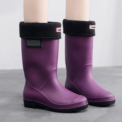 Непромокаемые сапоги до середины икры, женская модная резиновая обувь, осенние непромокаемые ботильоны без шнуровки, зимние женские непромокаемые рабочие ботинки Botas Agua