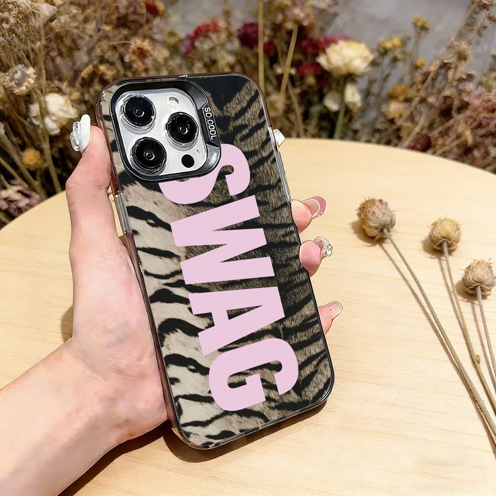 Роскошный чехол для телефона в стиле Y2K SWAG для iPhone 17,16,15,14,13,12,11 Plus,Pro Max,XS, Цветной серебристый чехол для телефона Funda Cover