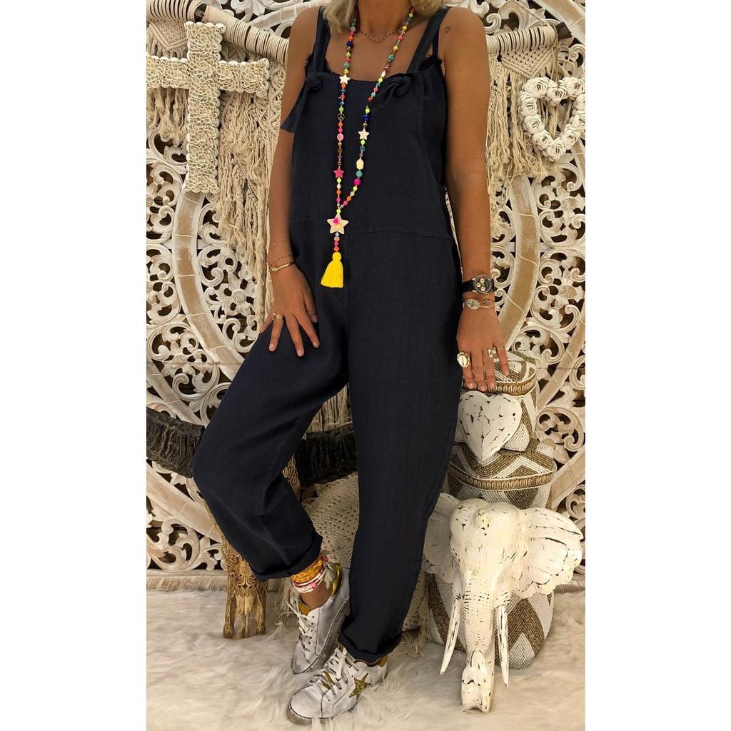 Комбинезон на подтяжках для пышных форм 2025 - Свободный крой, широкие бретели, регулируемые завязки, бохо брюки палаццо большого размера для пляжа и улицы