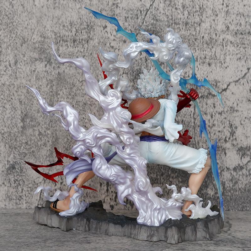 One Piece Статуэтка Луффи Гир 5 Ника Аниме Фигурка Настольная Игрушка Подарок для Мальчиков 28см Гаражные Наборы