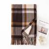 Plaid Imitation Cashmere Scarf Autumn and Winter Korean Version Versatile Japanese Style Warm Student Couple Scarf Men's High End Sense