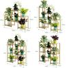 Multi-layer Wooden Flower Rack Plant Shelves Flower Plant Stand Outdoor Garden Balcony Shelves Flower Pot Holder Rack Display Rack