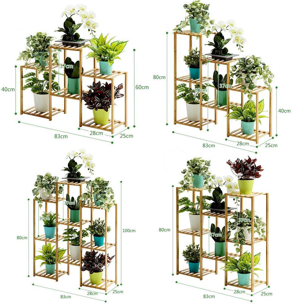 Multi-layer Wooden Flower Rack Plant Shelves Flower Plant Stand Outdoor Garden Balcony Shelves Flower Pot Holder Rack Display Rack