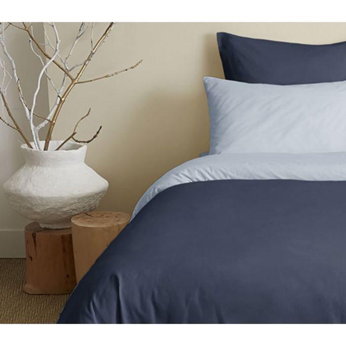 Complete Pack 6 Pieces Navy/Sky Blue Reversible Duvet Cover for Bed 180 X 200 Cm "King Size"