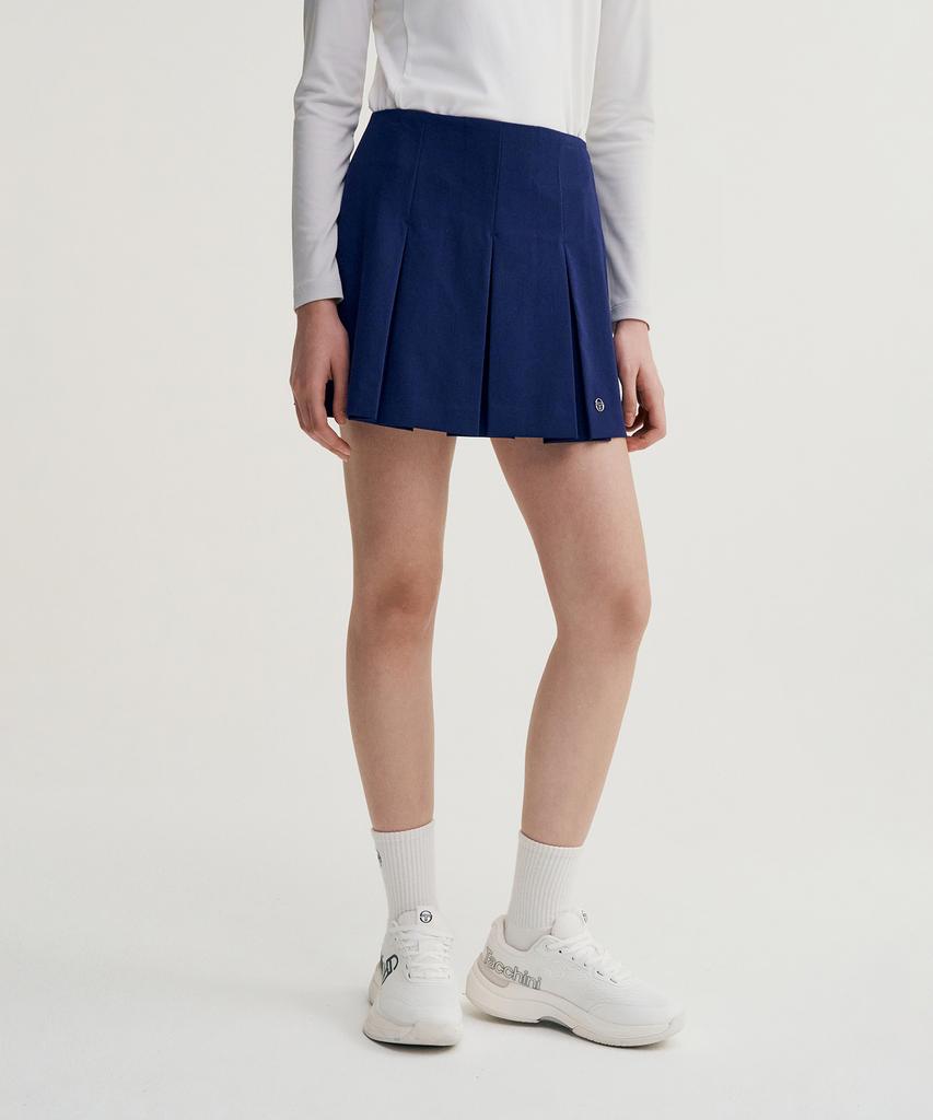 SERGIO TACCHINI W Преппи Широкая плиссированная юбка (военно-морской флот)