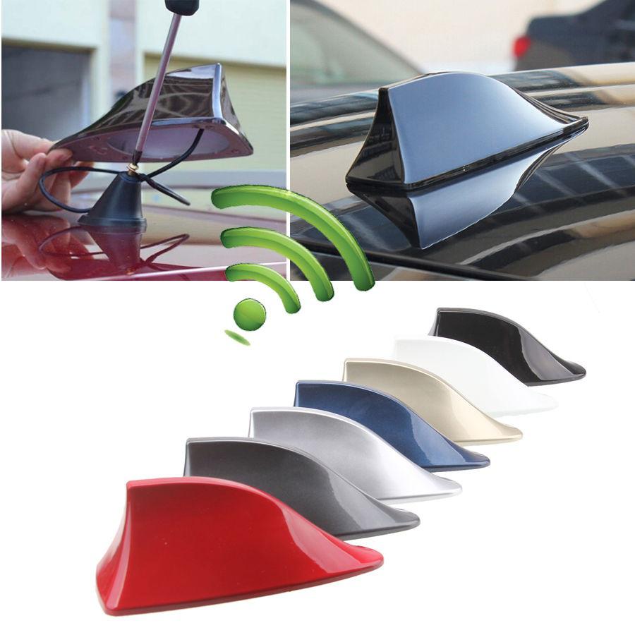 POSSBAY Universal Car Antenna Shark Fin Antennas Auto Radio Signal Aerials SUV Roof Amplifier Fit