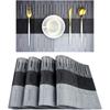 WHQ 4PCS/SET салфетки ПВХ коврик для стола плетеные полосатые коврики под поддоны коврик для стола коврики для кухни аксессуары для кухни