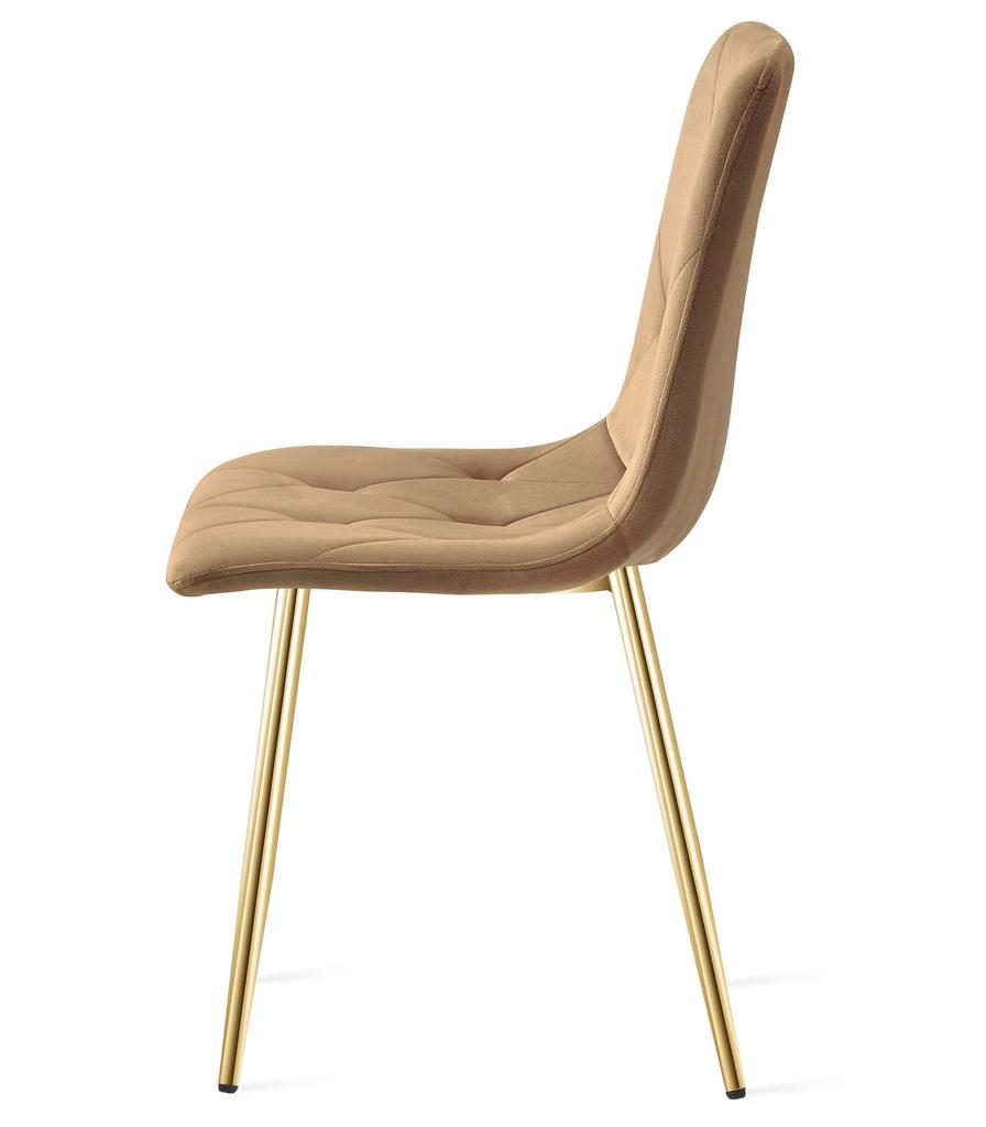 LIBRA chair - brown velvet / gold legs x 1