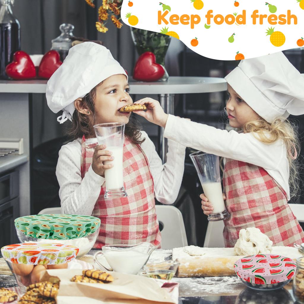 10Pcs Cloth Bowl Cover Stretch Lid Reusable Cotton Dust Cover Portable Food Storage Supplies for Picnic Home