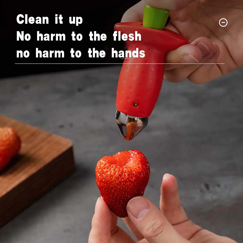 Strawberry Huller Pineapple Cutters Novel Tomato Stalks Remover Fruit Knife Useful Strawberry Leaf Cleaner Kitchen Accessories