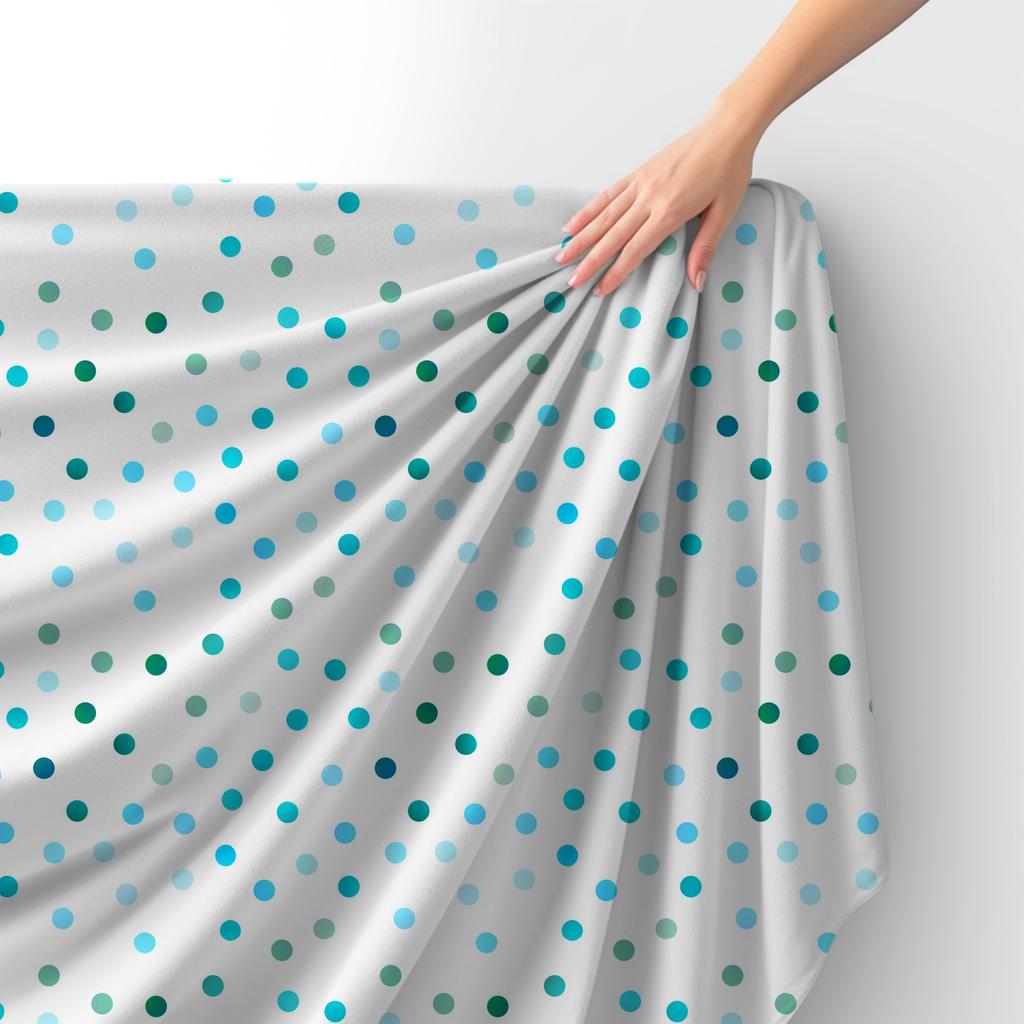 Royal Samt Stoff Polyester Zum Nähen - Motiv Blaue Punkte