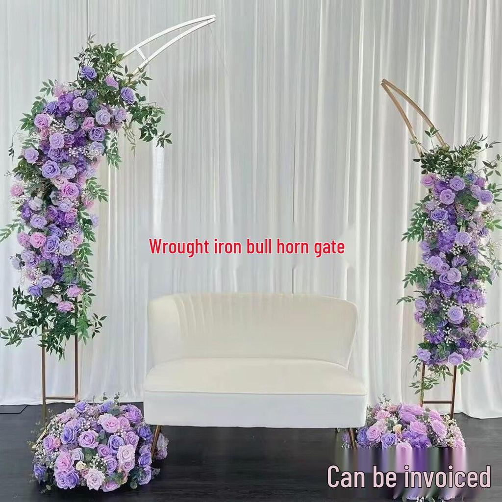 Железная Цветочная Арка для Свадьбы - Дизайн Ворот Бычьего Рога для Уличных Украшений