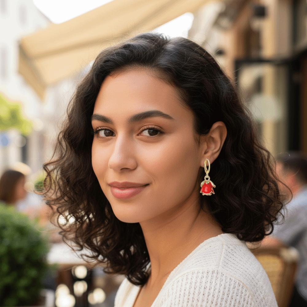 Flower Necklace Earrings Bracelet Zinc Zinc Zinc Alloy Flower Jewelry Rose Necklace  Valentine's Day Gift