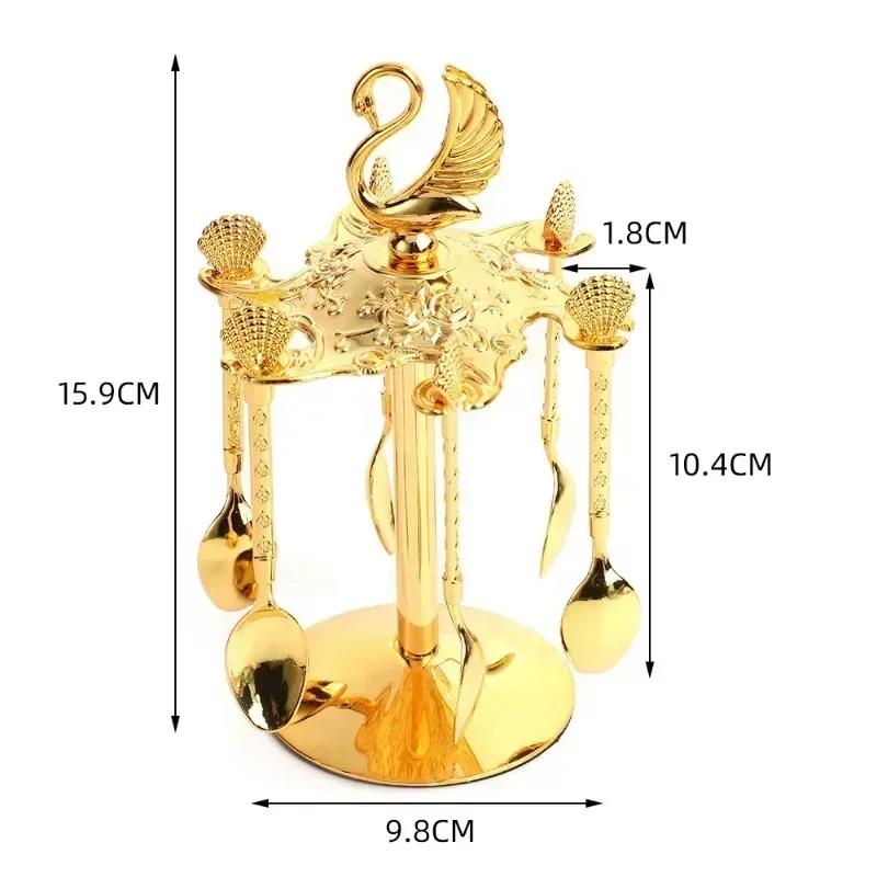 European Entry Lux Swan Spoon Holder Suit Household Coffee Spoon Cake Spoon Tableware Table Decoration