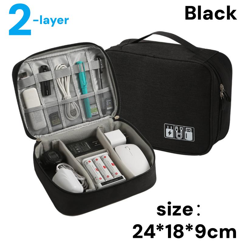 Портативная дорожная сумка-органайзер для хранения электронных кабелей и аксессуаров, для зарядных устройств, внешних аккумуляторов - практичный чехол