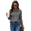 Casual Solid Knit Sweater Ladies V Neck Crew Neck Warm Daily Long Sleeve Blouse