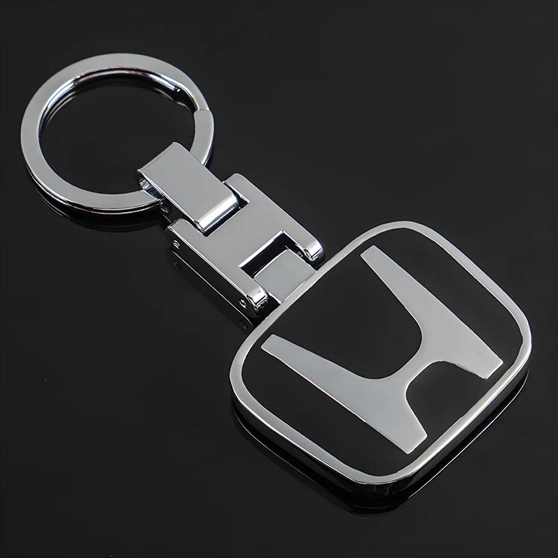 Car Badge Keychain Zinc Alloy Keyring Pendant For Honda civic accord fit jazz pilot CRV passport city shuttle HRV vezel stickers TP6
