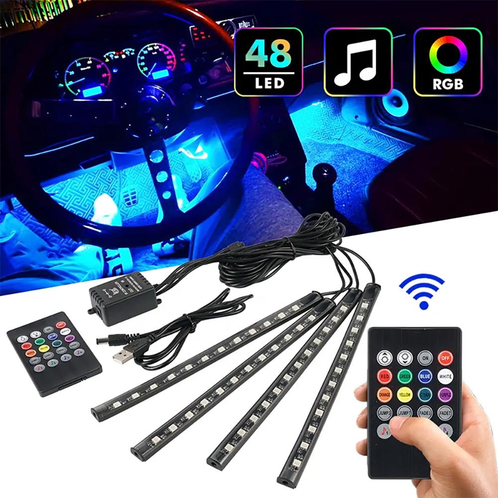 LED Matrix Pixel Panel Bluetooth APP USB 5V RGB Pattern Graffiti Scroll Text Animation Car Logo 4 PCS LED Light Bar Car Interior