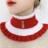 2025 New Knitted Stripe Lapel Collar Warmth Neck Cover for Women Thickened Imitation Mink Velvet Fake Collar Neck Scarf
