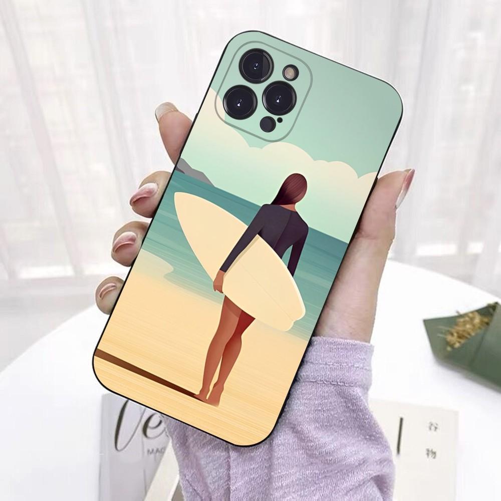Чехол для телефона "Девушки на серфе" для iPhone 15 6 7 8 Plus 11 12 13 14 Pro SE 2020 MAX Mini X XS XR Задний чехол Funda