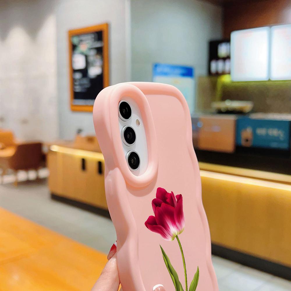 LZ16 Flower Wave Silicone Phone Cases for Samsung A15 S23 FE S24 Ultra A34 A54 A14 A55 Motorola G32 OnePlus Soft Cover