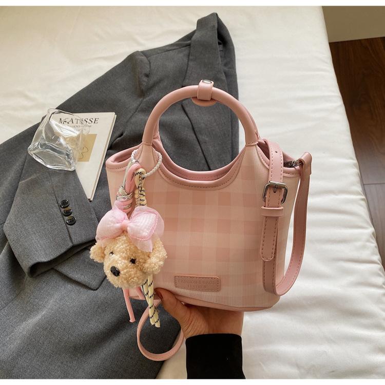 2025 Новая Мода Универсальная Сумка Через Плечо Кроссбоди Премиум Подмышечная Темперамент Клетчатая Сумка Ведро