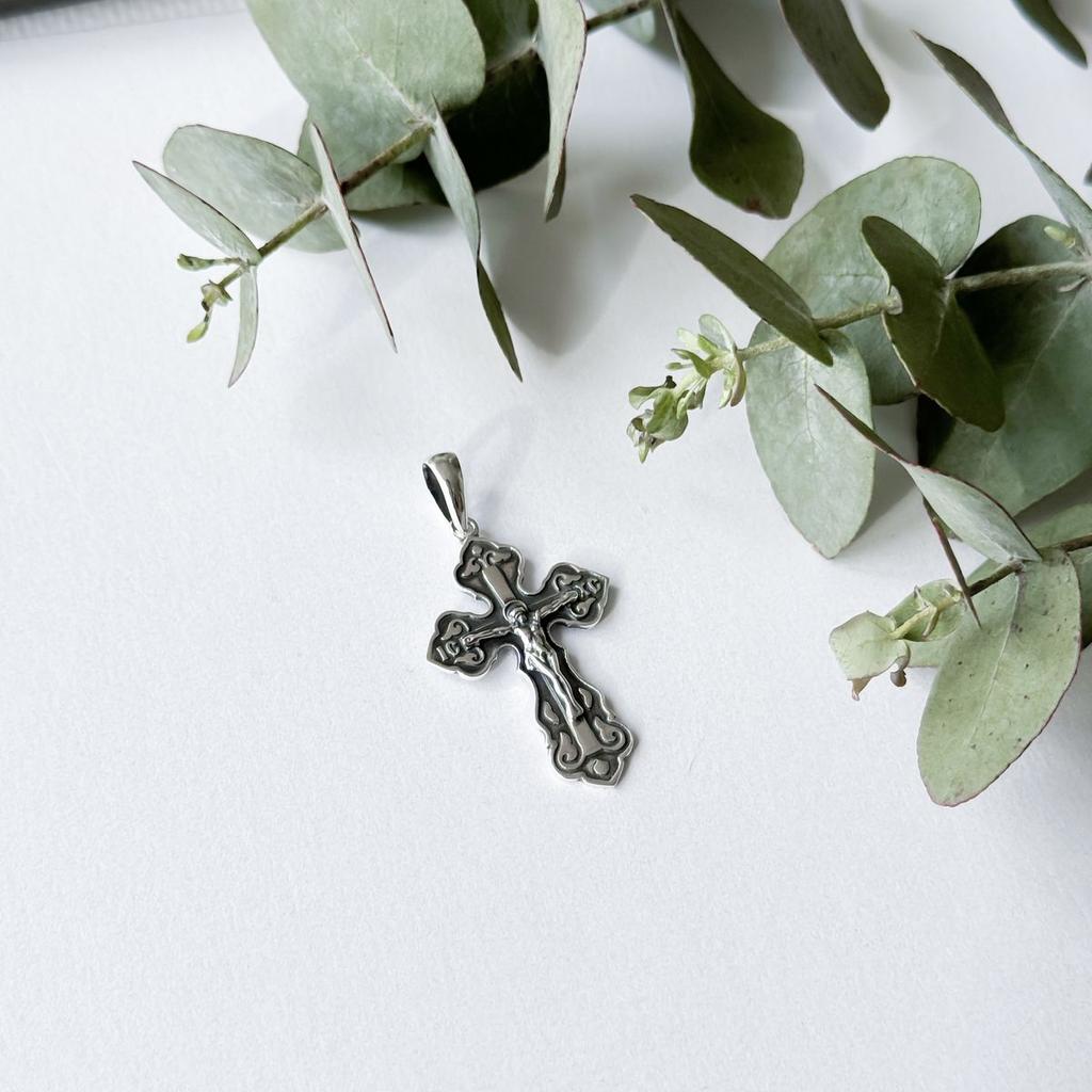 Серебряный крестик без камней (2156796)