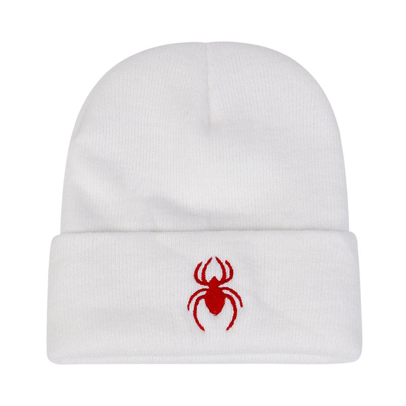 Унисекс Шапка-бини с вышивкой паука Осенне-зимняя теплая вязаная шапка для женщин и мужчин Шапки для путешествий и отпуска