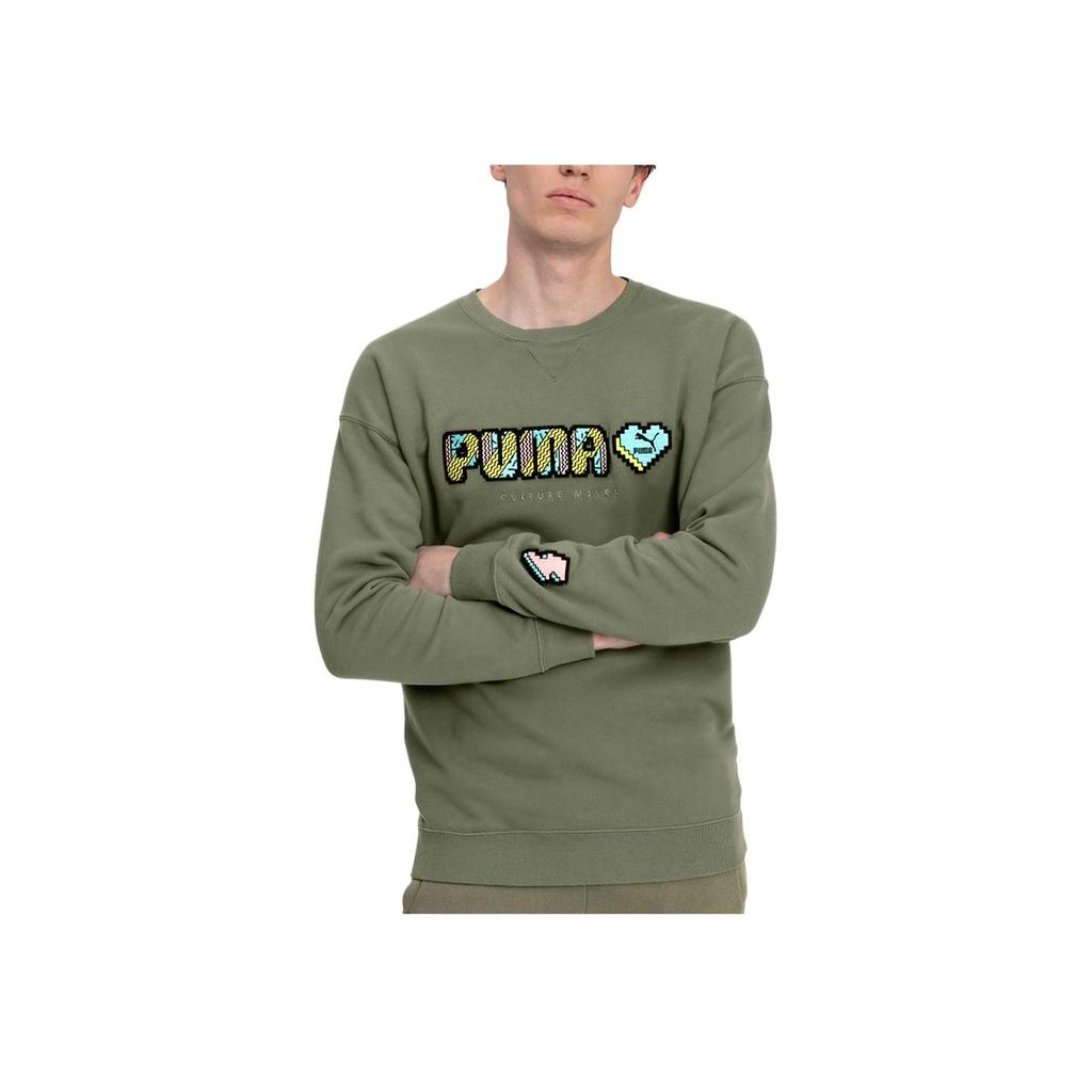 Puma Толстовка с круглым вырезом с буквенным принтом, мужские топы, темно-бирюзовый 596848-46