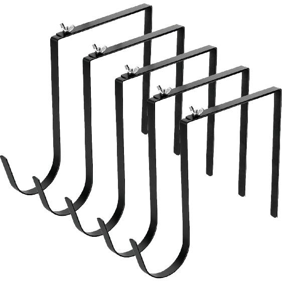 5PCS Adjustable Cinder Block Wall Hangers, 6-11" Outdoor String Light Hooks, Metal Concrete Brick Clips, Wreath Hangers No Drill