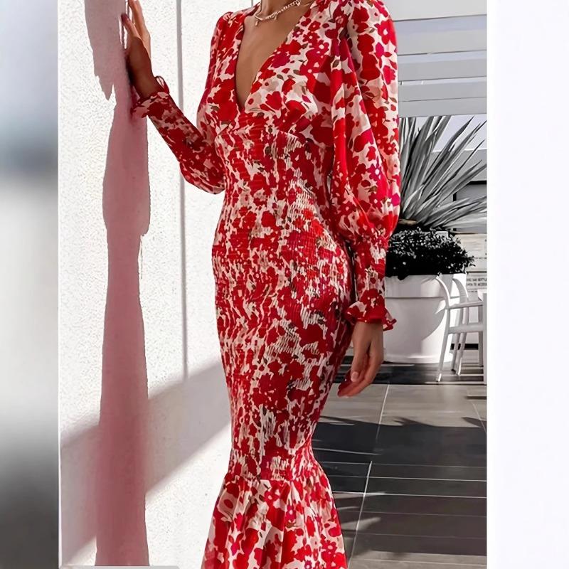 Весеннее женское сексуальное платье-футляр с V-образным вырезом и темпераментом для светской львицы с поясной сумкой