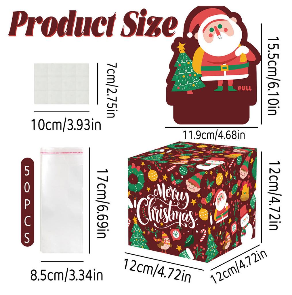 Christmas Pattern Tree Money Box Paper Gift Box For Christmas Decor Gifts