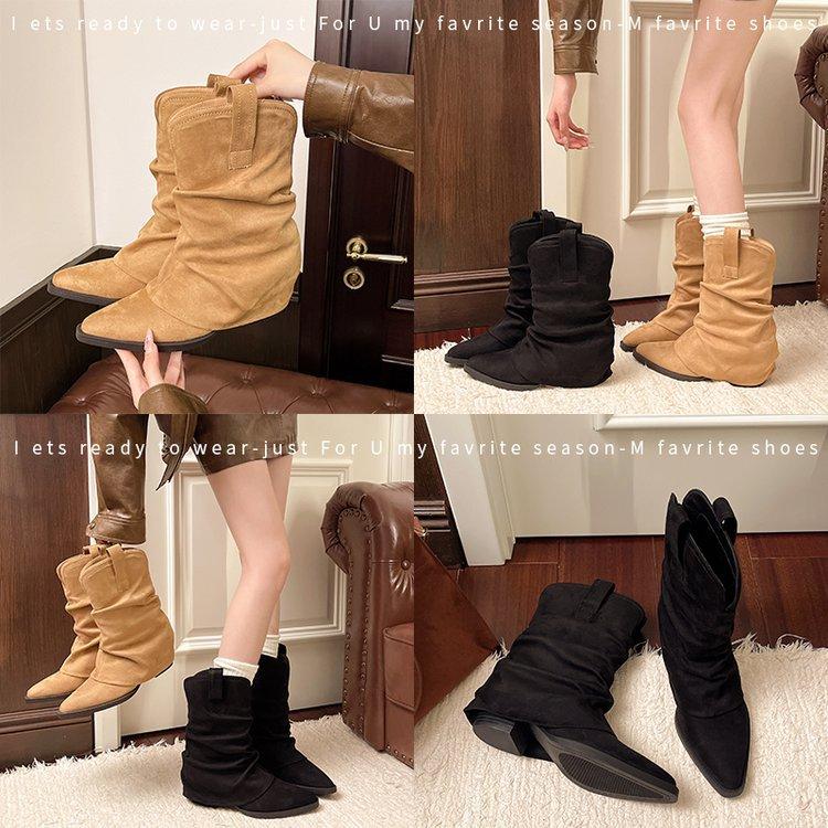 Loose Women's Models Are Not Tired Feet Soft Elastic Soles Warmth and Increase the Height of the Comfortable and Fashionable Versatile Martin Boots
