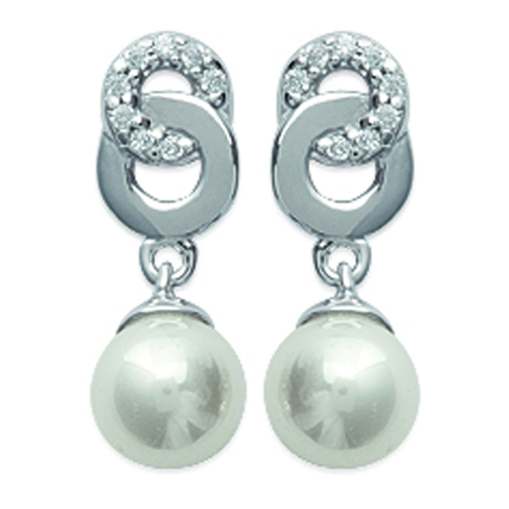 Les Trésors De Lily [K2433] - Silver Earrings 'Sissi' Silver White (rhodium-plated) - 17x6 Mm