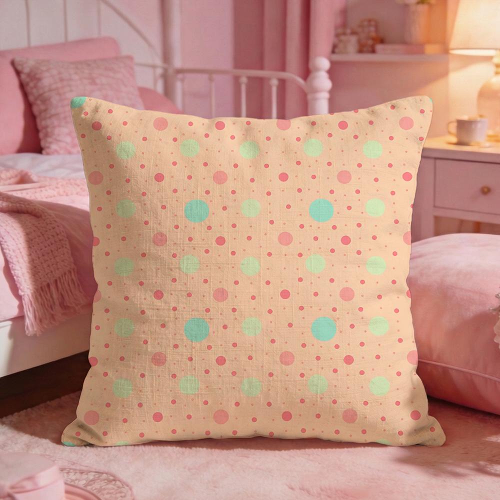 Patternpolka dotS Cushion Cover Premium Comfort Reversible Pillow Cove Two in One Design for Any Room  Car Interior