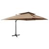 Cantilever Umbrella with Ventilation 400 x 300 cm Taupe