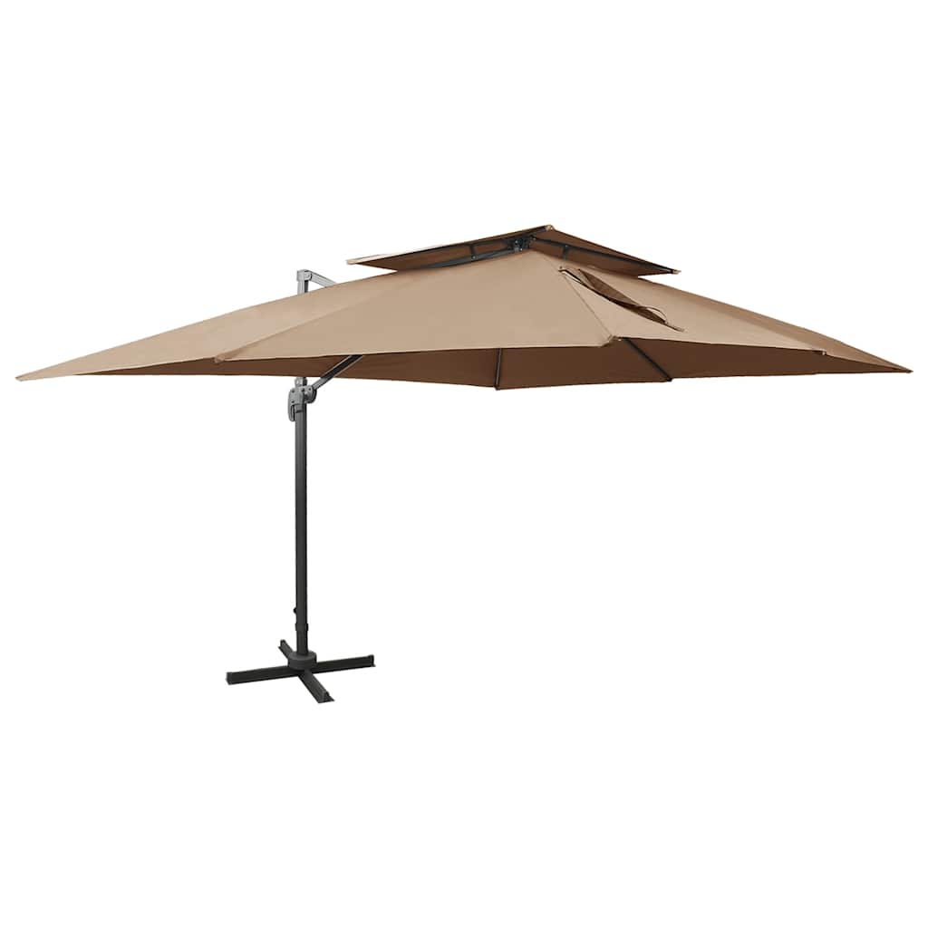 Cantilever Umbrella with Ventilation 400 x 300 cm Taupe