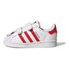 adidas Оригинальные Superstar Cf Удобная повседневная носка Прочные низкие кроссовки для ходьбы Детская обувь Белый Красный GV8863